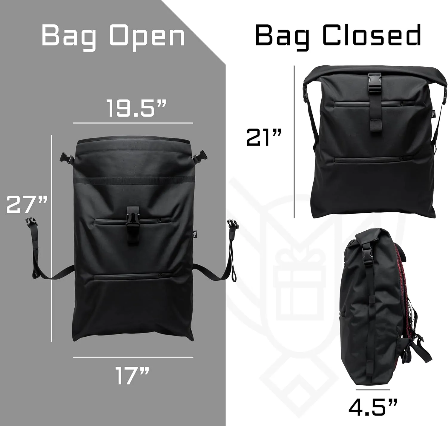~ AQUA RT ~ Large Water-Proof Faraday Backpack for Laptops, Tablets, and Mid-Size Electronics ~ Tracking/Hacking Defense ~ Red