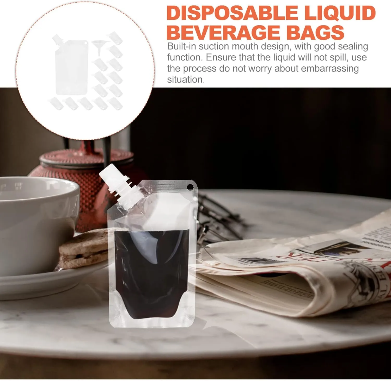 1 Set Spout Drink Bag Juice Bags Edible Oil Bag Travel Water Containers Drip-proof Water Holders Drinking Bags Liquid Beverage Storage Bag Travel Portable Drink Containers