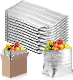 10 Pack Insulated Shipping Bags, Thermal Box Liners for Frozen and Hot Food, Large Waterproof Reusable Insulation Bags for Shopping Bag Insulation Lining Camping Picnic（14" x 9" x 13"）