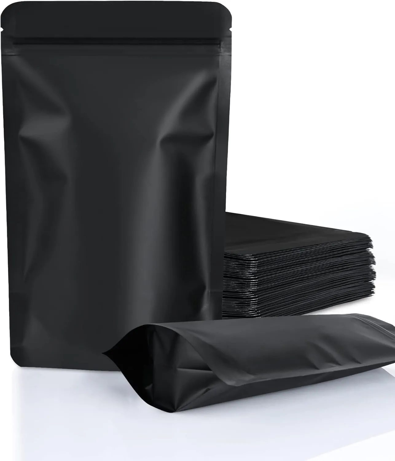 100 Pack Resealable Stand Up Bags,7.9" x 11.8" Smell Proof Pouch Sealable Foil Pouch Bags for Packaging (Red)