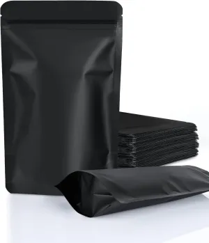 100 Pack Resealable Stand Up Bags,7.9" x 11.8" Smell Proof Pouch Sealable Foil Pouch Bags for Packaging (Red)