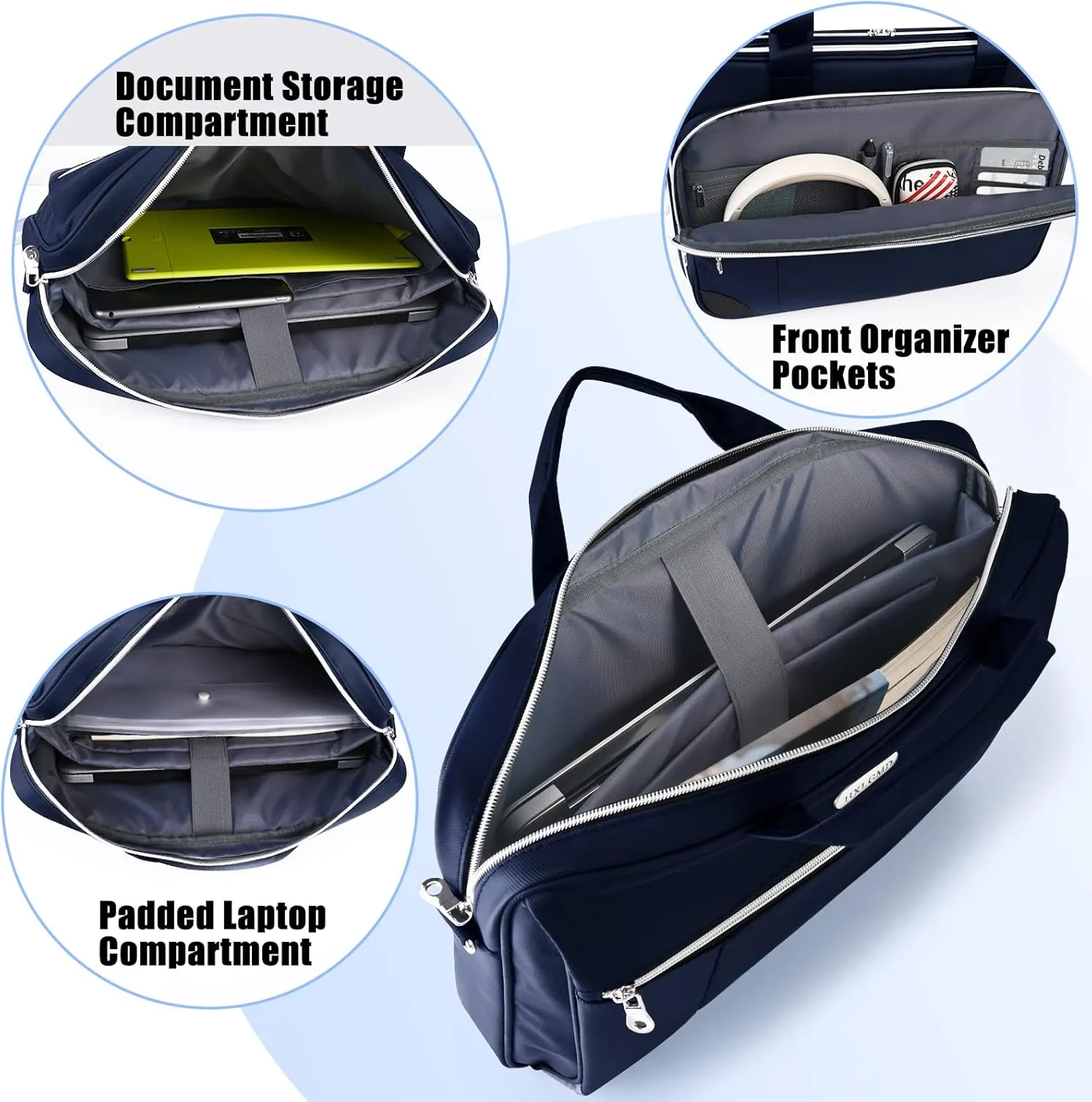 15.6 Inch Laptop Bag for Men Women Water Resistant Computer Carrying Case Slim Laptop Briefcase with Shoulder Strap Durable Laptop Sleeve Compatible for Lenovo, HP, Dell, Asus