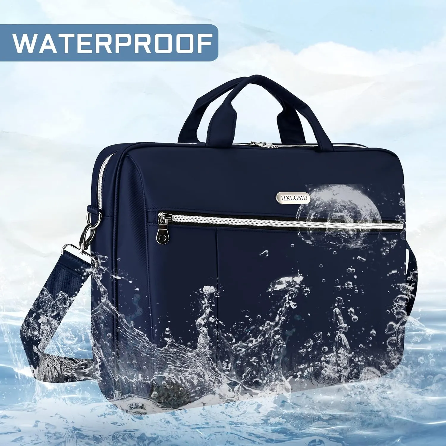 15.6 Inch Laptop Bag for Men Women Water Resistant Computer Carrying Case Slim Laptop Briefcase with Shoulder Strap Durable Laptop Sleeve Compatible for Lenovo, HP, Dell, Asus