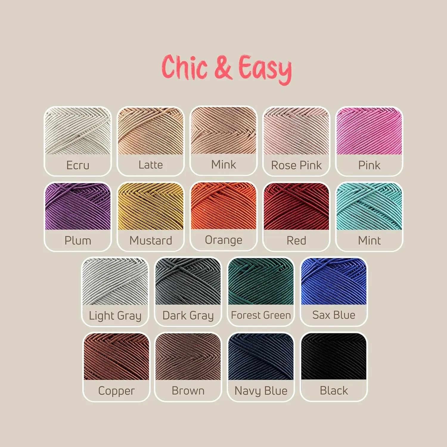 2 Skeins of Sensy Premium Chic & Easy 1.5mm 218 Yards 50% Cotton 50% Polyester Rope Crochet Bag Cord Crochet Thread (Red)