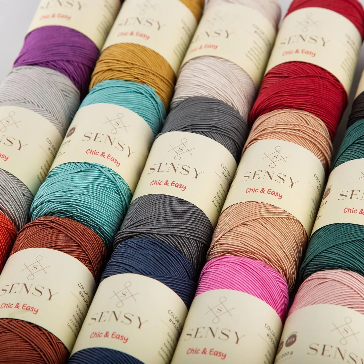 2 Skeins of Sensy Premium Chic & Easy 1.5mm 218 Yards 50% Cotton 50% Polyester Rope Crochet Bag Cord Crochet Thread (Red)