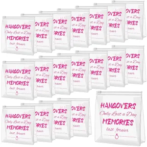 20 Pack Bachelorette Makeup Bags Recovery Kit Bags in Bulk Clear Plastic Pouch Small PVC Transparent Cosmetic Organizer Bag with Zipper for Bachelorette Bride Wedding Party Favors Travel