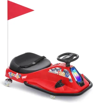 24V Electric Drifting Go Kart for Kids Ages 3 , High/Low Speed Switch, with Safety and Simplified Drifting System, Indoor and Outdoor Fun for Rider up to 175 Ibs, Red