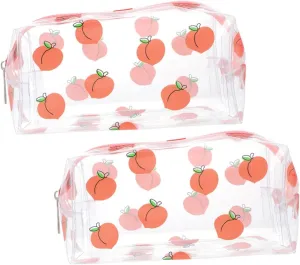 2pcs Clear Makeup Bag Transparent Toiletry Organizer for Travel Brush Storage Capacity present for Women Family Durable Design