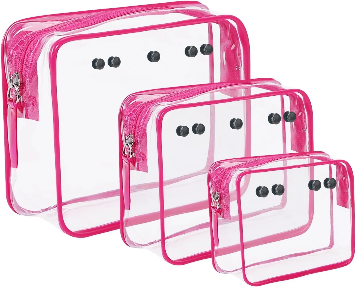 3 packs Clear Bogg Bag Pouches for Bogg Bag Accessories Clear Beach Tote Storage Travel Cosmetic Organizer(Rose red)