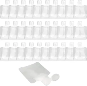 30 Pcs Travel Pouches for Toiletries,Portable Travel Fluid Makeup Packing Bag Squeeze Pouches Refillable Clear Travel Containers for Shampoo Conditioner Lotion Soap Liquids (30ml)