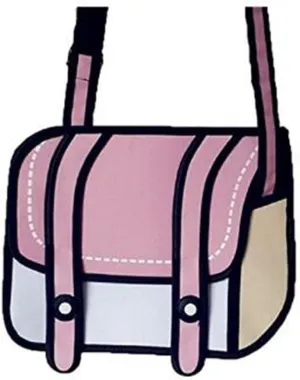 3D Style 2D Drawing Cartoon Bag Comic 3D Messenger Bag