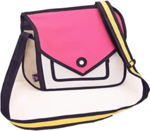 3D Style 2D Drawing Cartoon Handbag Shoulder Canvas Messenger Bag