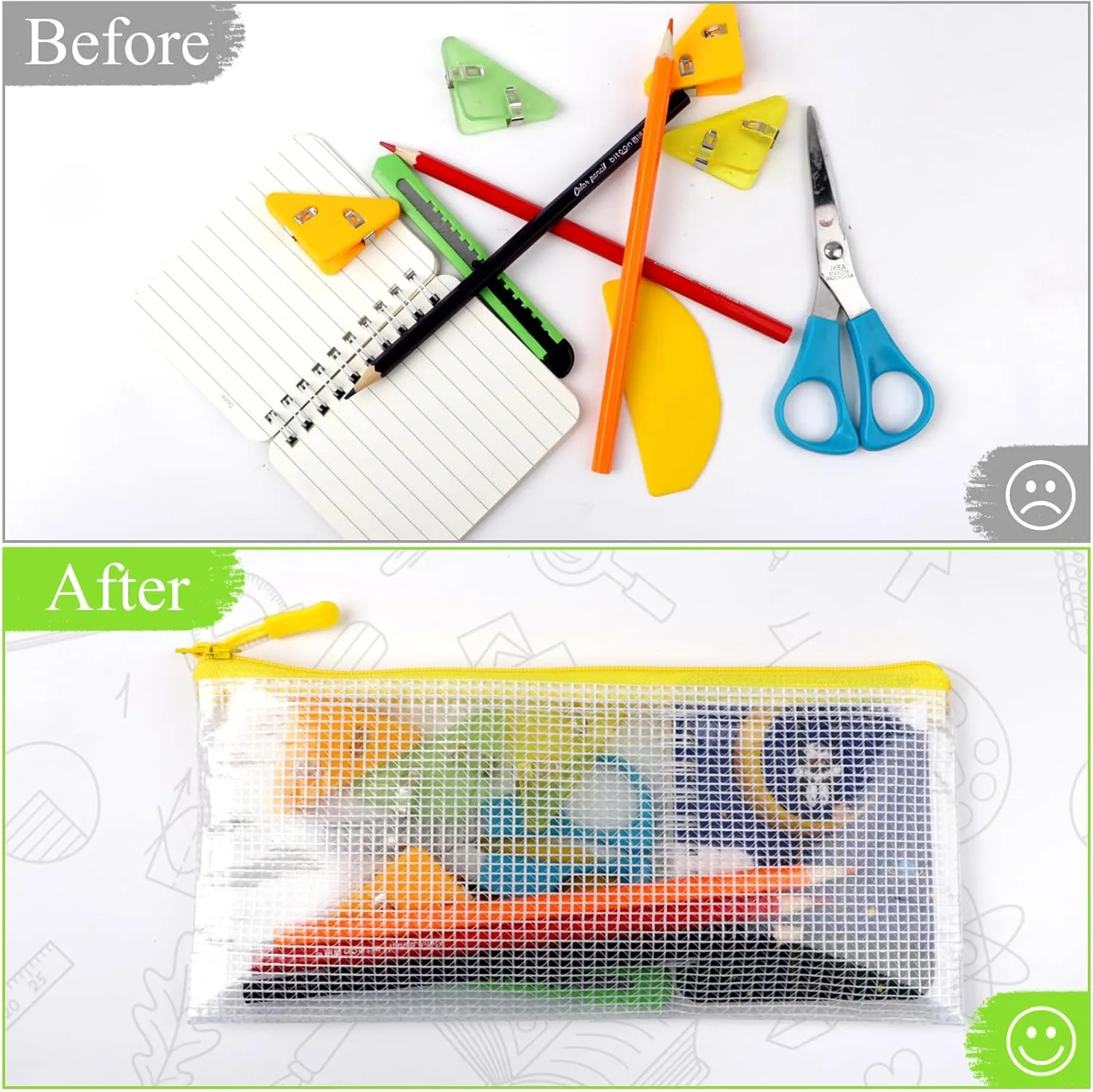 48 Pack Mesh Zipper Pouch Bags - Small, Clear Pencil Pouch Bulk, Travel Storage