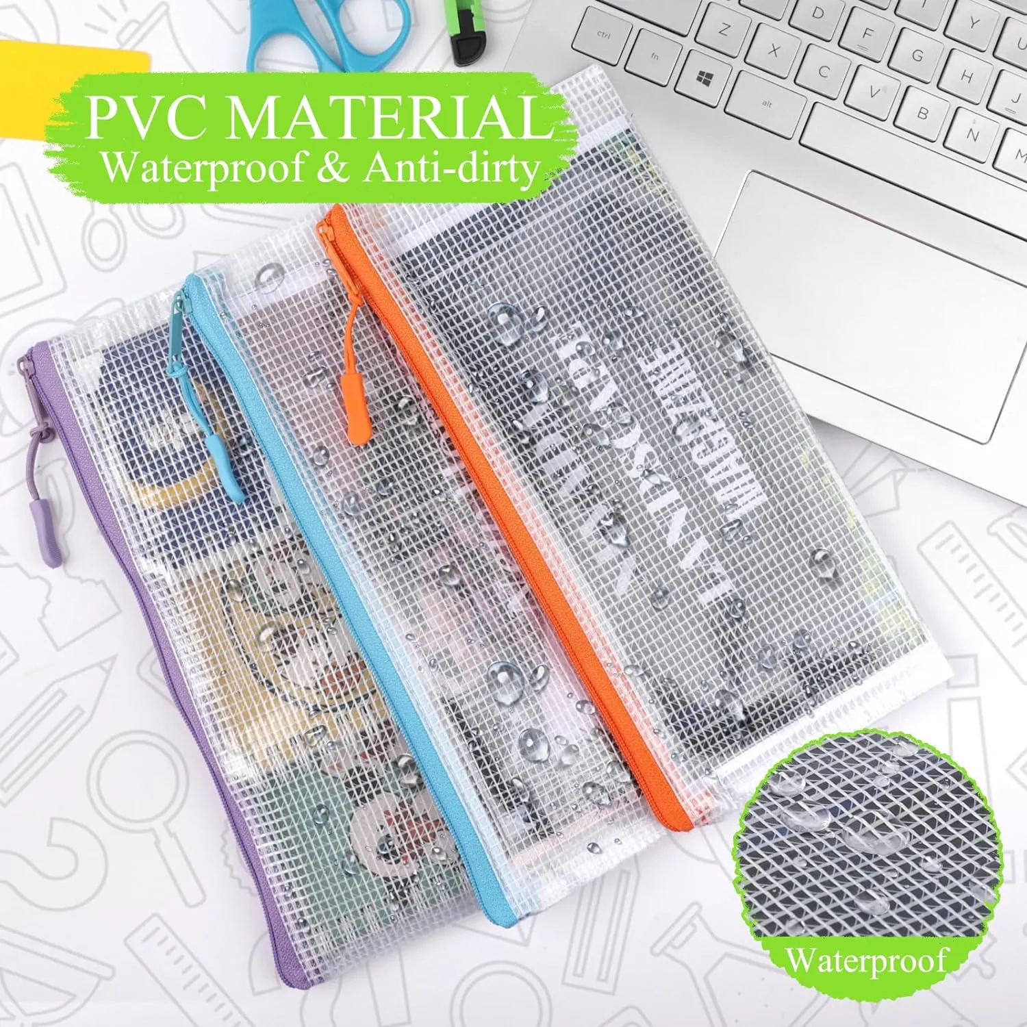 48 Pack Mesh Zipper Pouch Bags - Small, Clear Pencil Pouch Bulk, Travel Storage