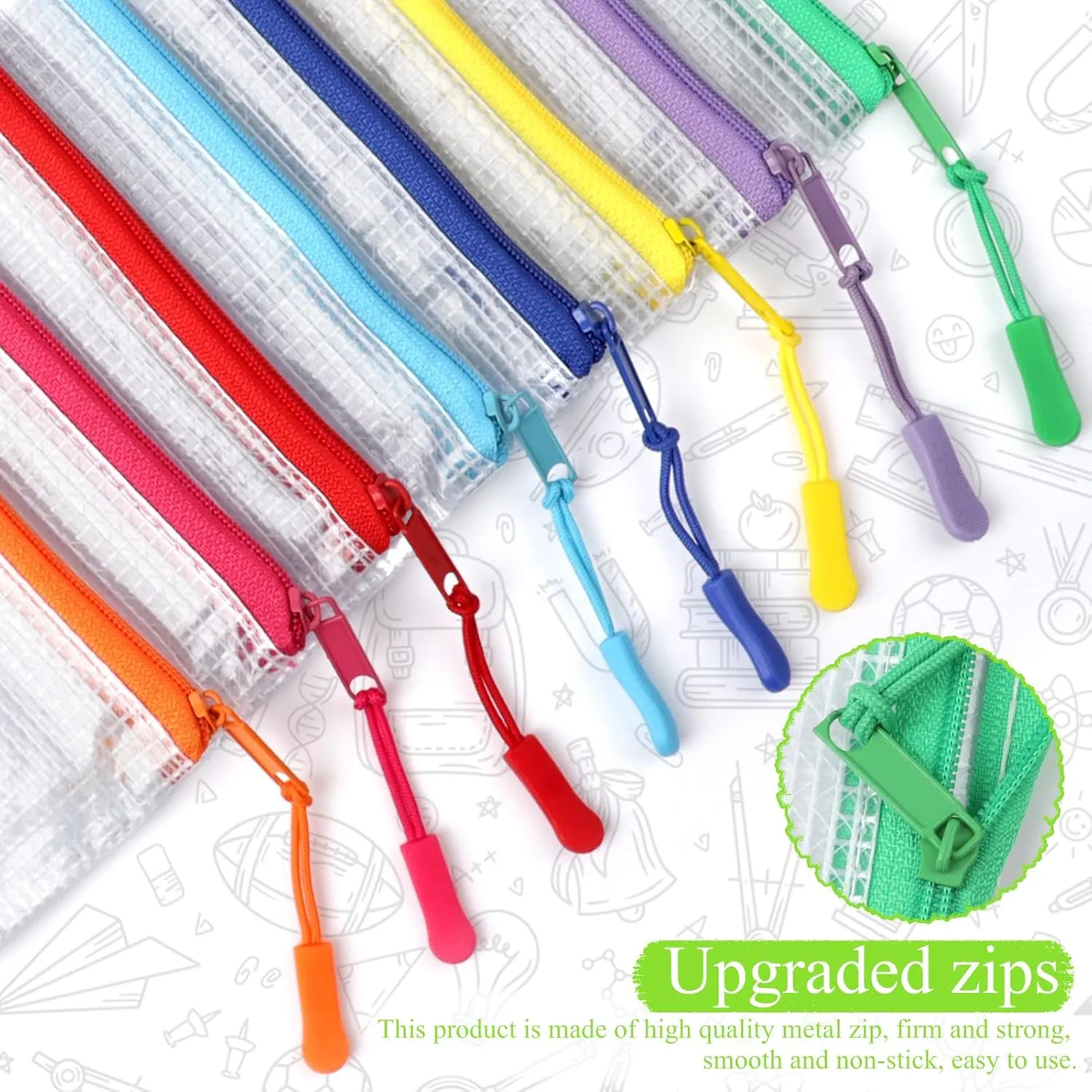 48 Pack Mesh Zipper Pouch Bags - Small, Clear Pencil Pouch Bulk, Travel Storage