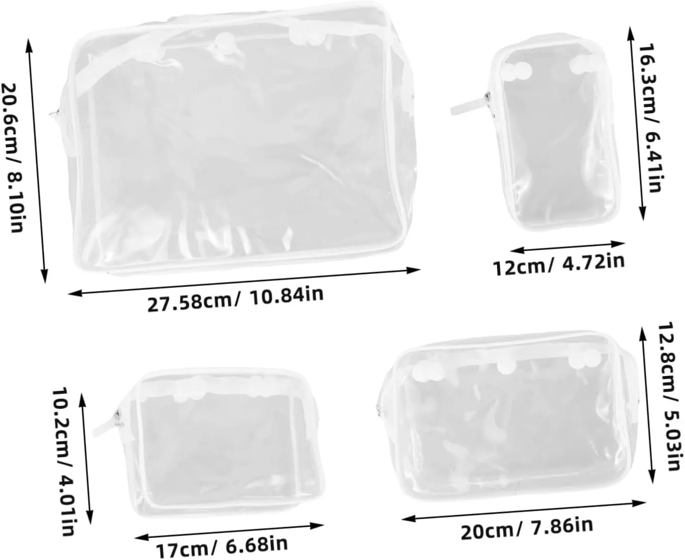 4pcs Clear Beach Bag Organizer Transparent Toiletry Bags for Travel Makeup and Essentials Durable Plastic Storage with Ample Space for Phones Cosmetics and Daily Items