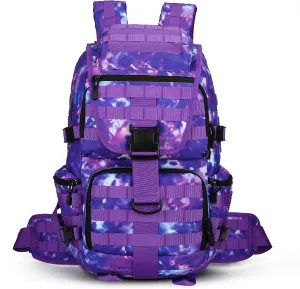 50L Military Tactical Backpack Hiking Waterproof Backpack Large Military Pack 3 Day Assault Pack Molle Bag Rucksack (Purple Camo)