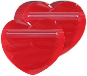 50xDurable Heart Shaped Jewelry Bag Self Sealing Jewelry Pouch Heart Shape Bag For Jewelry Zipper Lock Pouches Storage Self Sealing Jewelry Pouches Scratch Resistant Jewelry Bags Convenient Zipper
