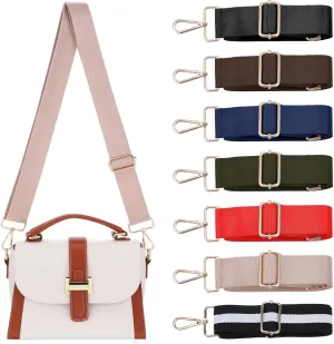 7 Pcs Wide Shoulder Purse Strap Replacement Shoulder Crossbody Straps Adjustable Belt Canvas Bag Crossbody Handbag for Women (7 Colors)