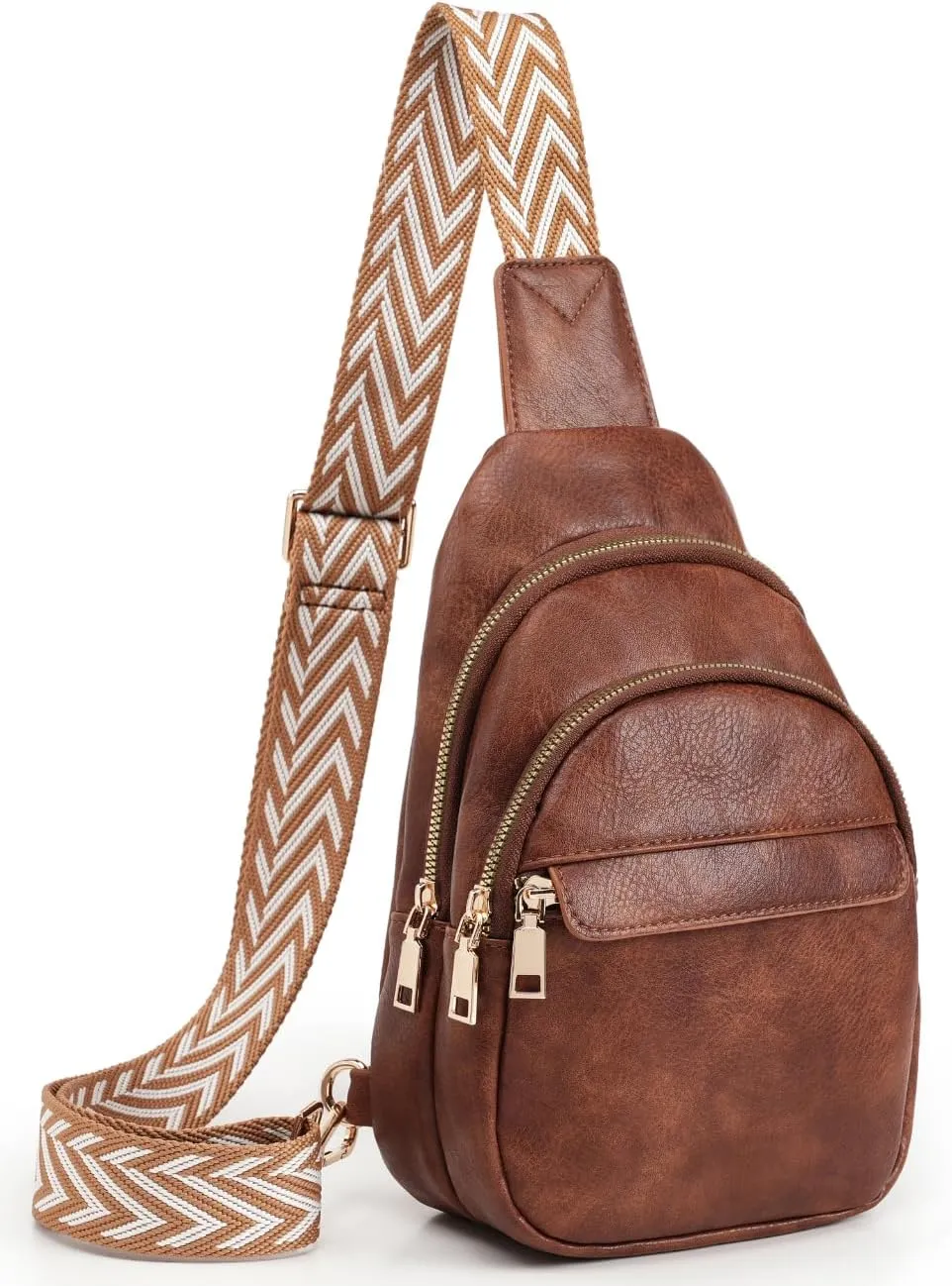 7L Crossbody Sling Bags for Women Leather Crossbody Organizer with Multi Pockets Fanny Pack Chest Bag for Travel