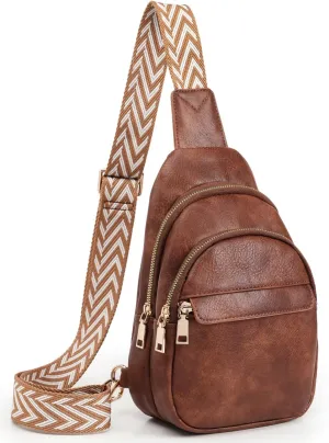7L Crossbody Sling Bags for Women Leather Crossbody Organizer with Multi Pockets Fanny Pack Chest Bag for Travel