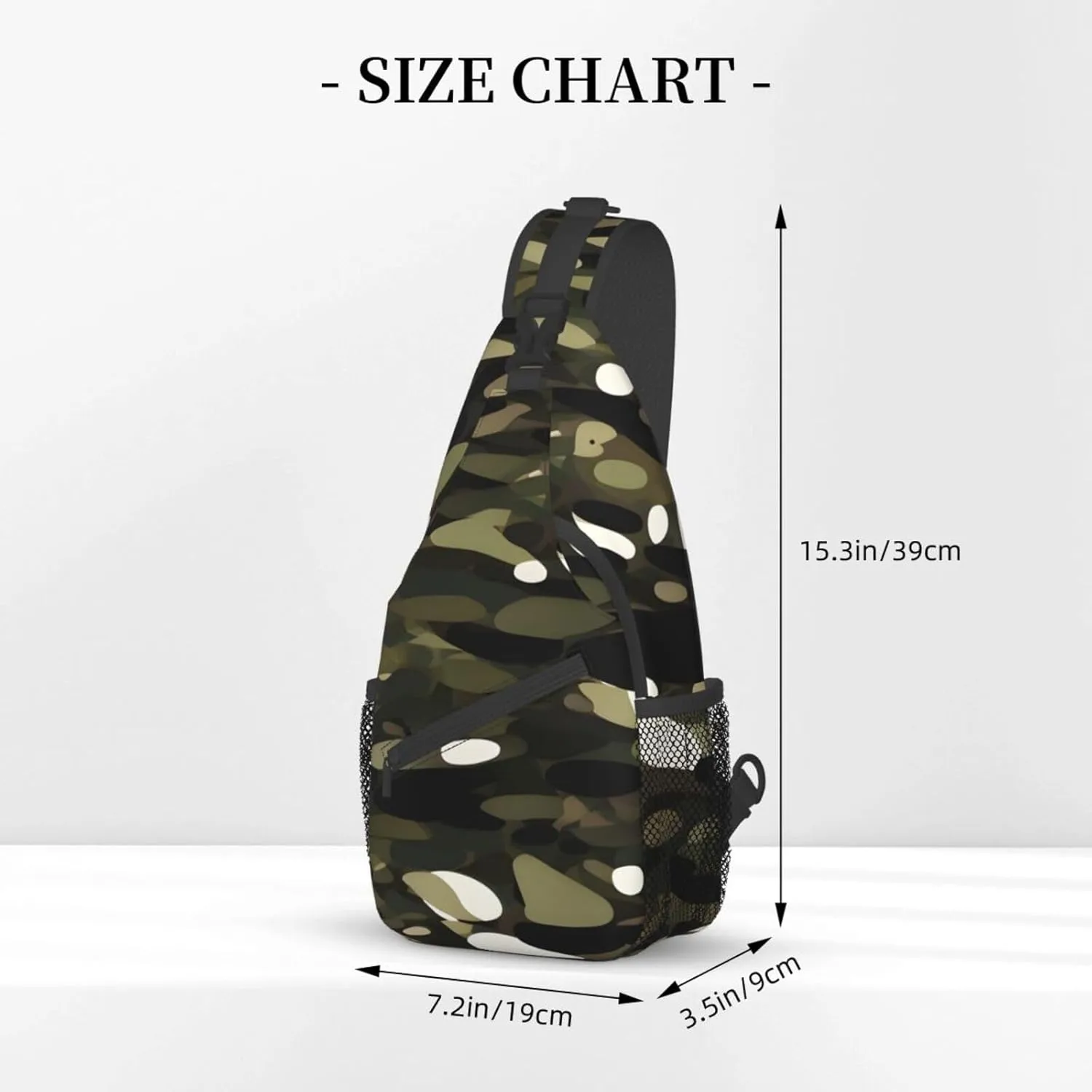 Abstract Camouflage Print Sling Backpack, Sling Bag, Crossbody Chest Bag Daypack, for Hiking Travel