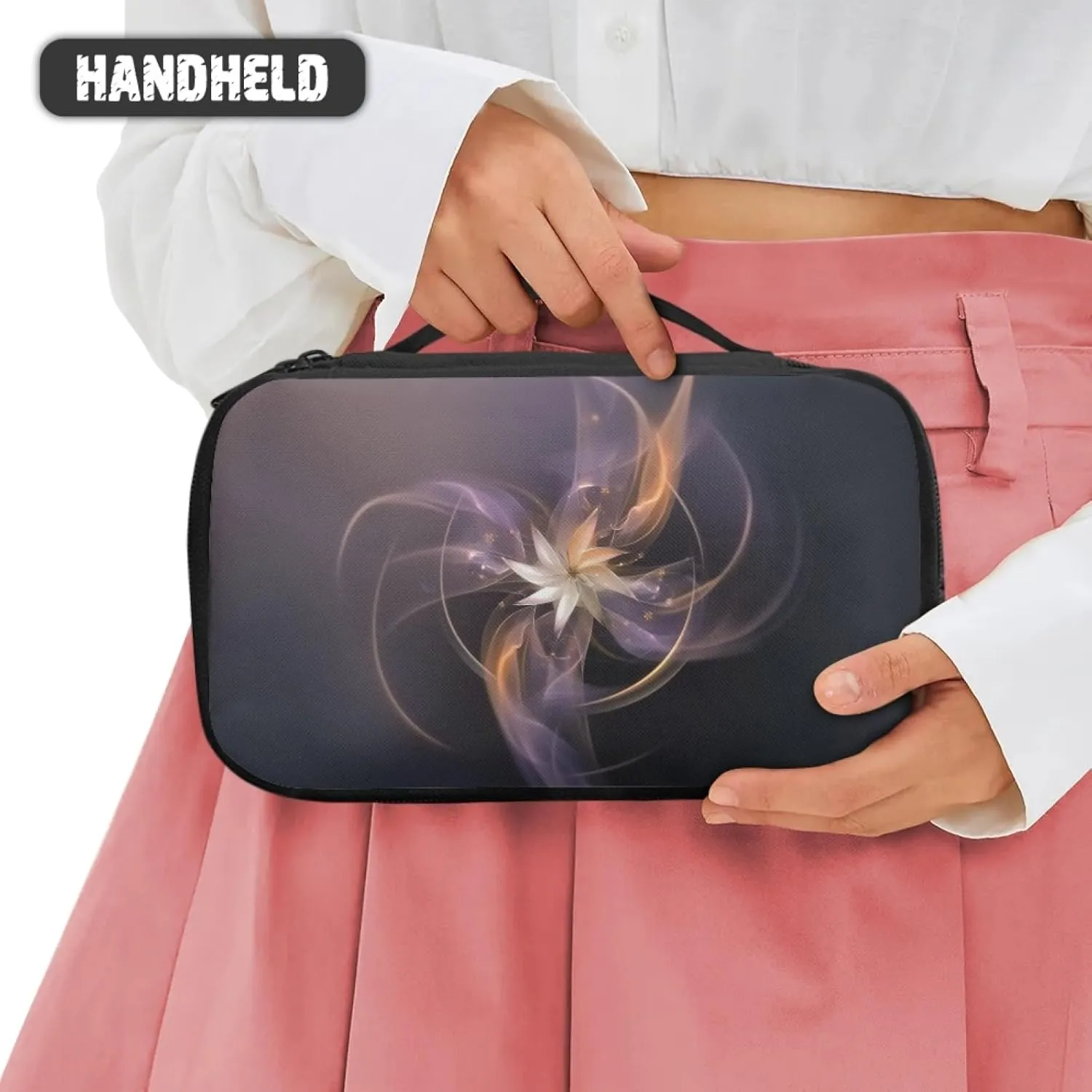Abstract Windmill Flower Cosmetic Bag for Women Traveling Makeup Bag for Women Lightweight Make Up Bag for Madam Aesthetic Skin Care Bag for Office Supplies