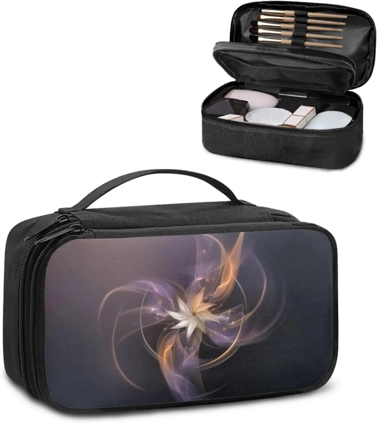 Abstract Windmill Flower Cosmetic Bag for Women Traveling Makeup Bag for Women Lightweight Make Up Bag for Madam Aesthetic Skin Care Bag for Office Supplies
