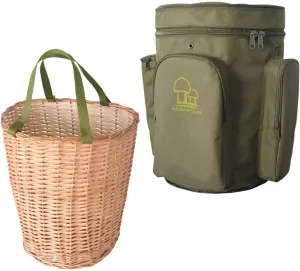 Acropolis Wicker Forage Basket - Backpack for Mushroom Picking - Mushrooms Rucksack - Foraging Backpack with Straps for Forager - Belt Forage Basket Pouch for Camping