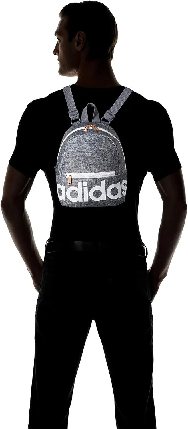 adidas Linear Mini Backpack Small Travel Bag Discontinued, Jersey Onix/White/Rose Gold, OSFA