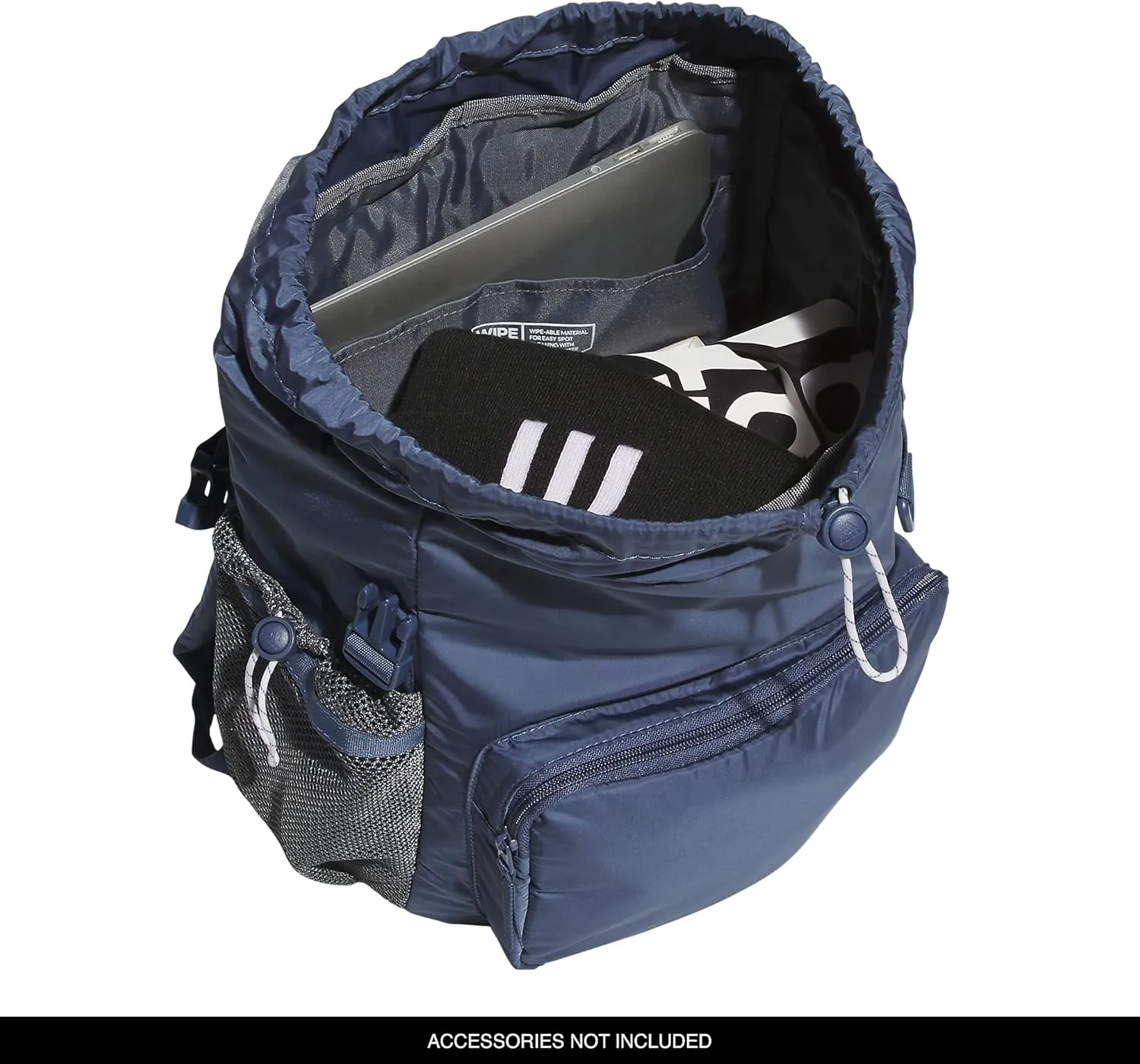 adidas Saturday Sport Fashion Compact Small Size Backpack, Preloved Ink Blue/White, OSFA