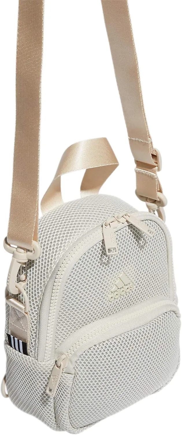adidas Women's Airmesh Convertible Mini Backpack-Crossbody Bag, Alumina Beige, One Size