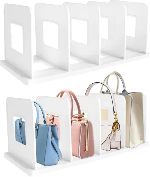 Adjustable Purse Organizer for Closets, 2Pcs Space-Saving Handbag Storage, Shelf Dividers Handbag Organizers for Closets, Purse Dividers for Handbags, Clutches, Clothes, Sweater, Towel