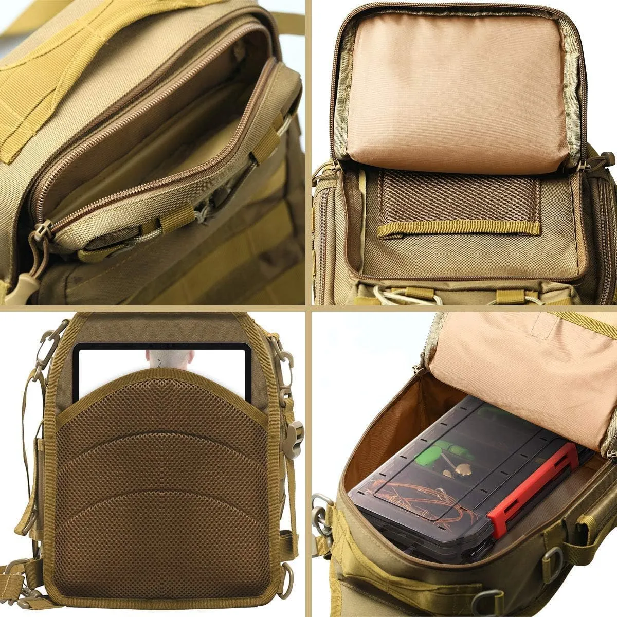 Aertiavty Fishing Backpack, Fishing Bag with Tackle Box, Compact Fishing Tackle Bag, Fishing Tackle Backpack with Rod Holder for Outdoor Sport Fishing Gifts for Men Women