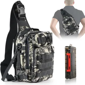 Aertiavty Fishing Backpack, Fishing Bag with Tackle Box, Compact Fishing Tackle Bag, Fishing Tackle Backpack with Rod Holder for Outdoor Sport Fishing Gifts for Men Women