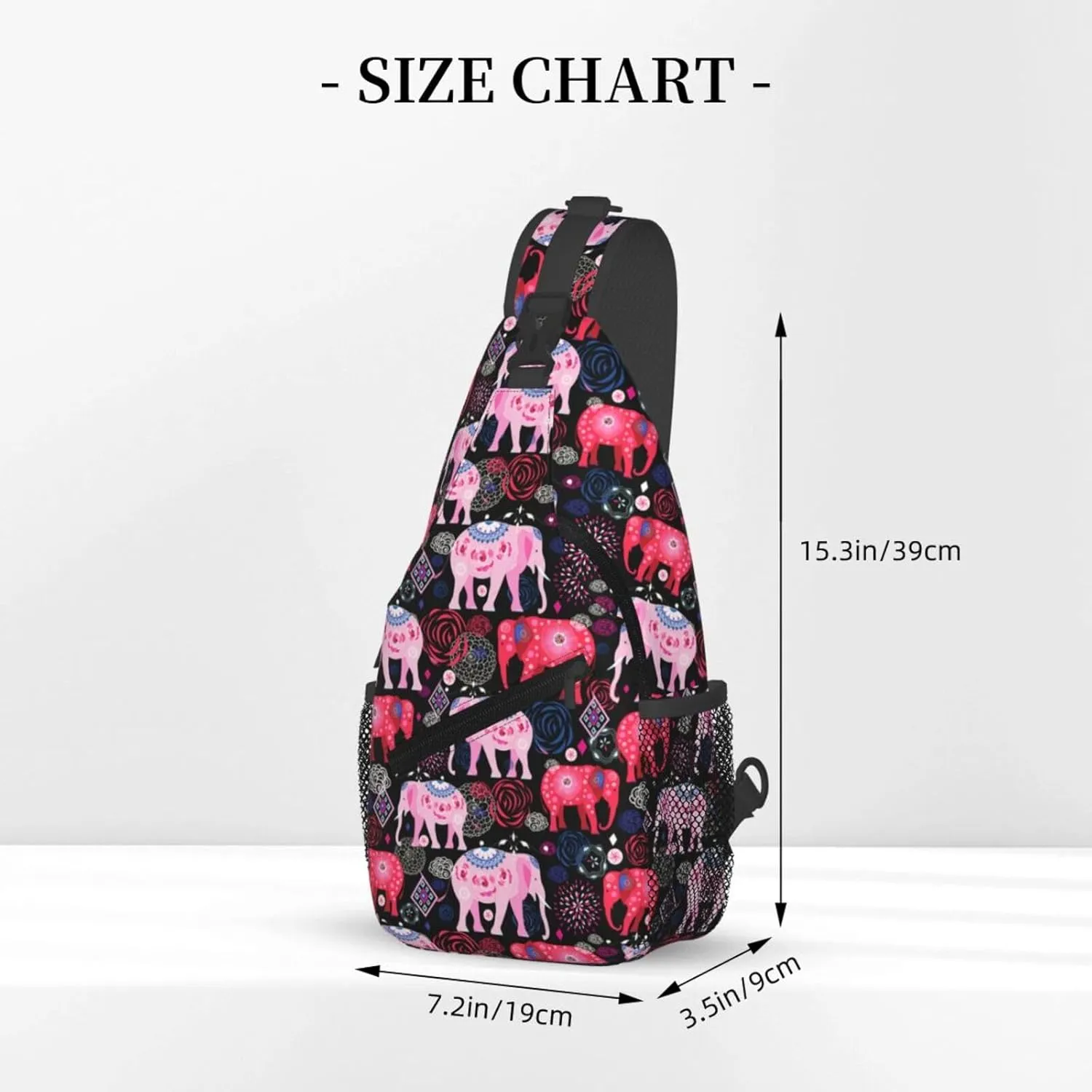 African Ethnic Elephant Sling Backpack for Women Men Fashion Crossbody Shoulder Bag Sling Backpack Chest Bag Travel Hiking Casual Sport Daypack