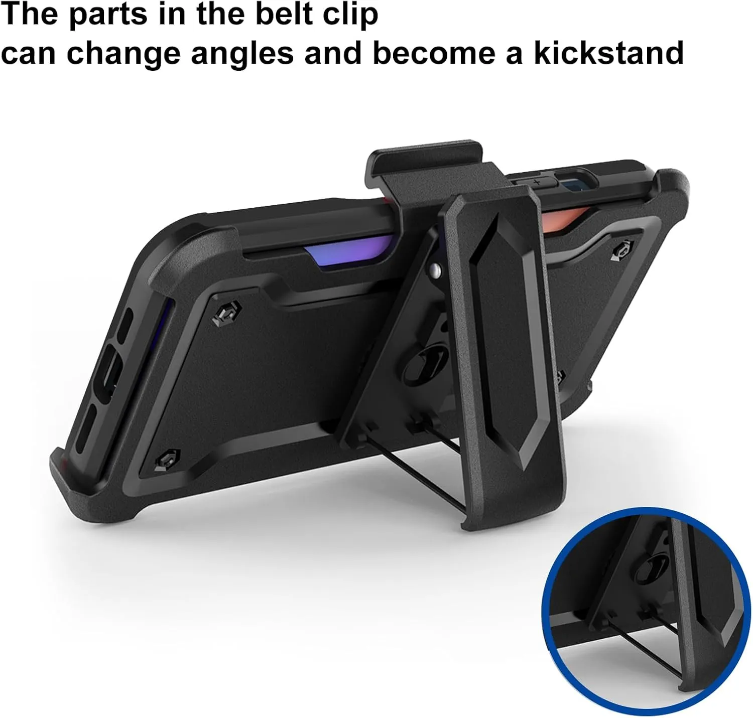 Ailiber Compatible with Icon 6 Phone Case with Belt Clip, AT&T Verge Holster, with Card Holder, Screen Protector, Kickstand for Magnetic Car Mount, Heavy Duty Dual Layer Shockproof Cover-Black