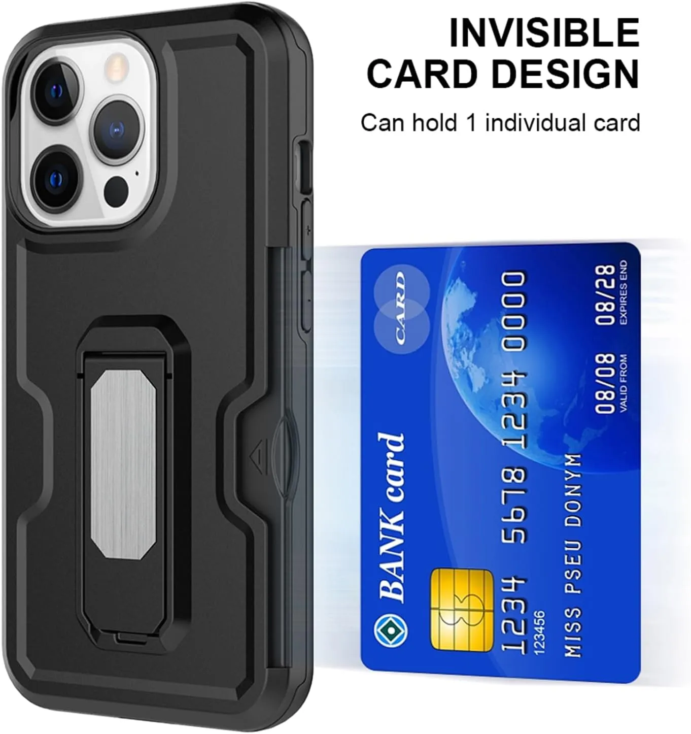 Ailiber Compatible with Icon 6 Phone Case with Belt Clip, AT&T Verge Holster, with Card Holder, Screen Protector, Kickstand for Magnetic Car Mount, Heavy Duty Dual Layer Shockproof Cover-Black