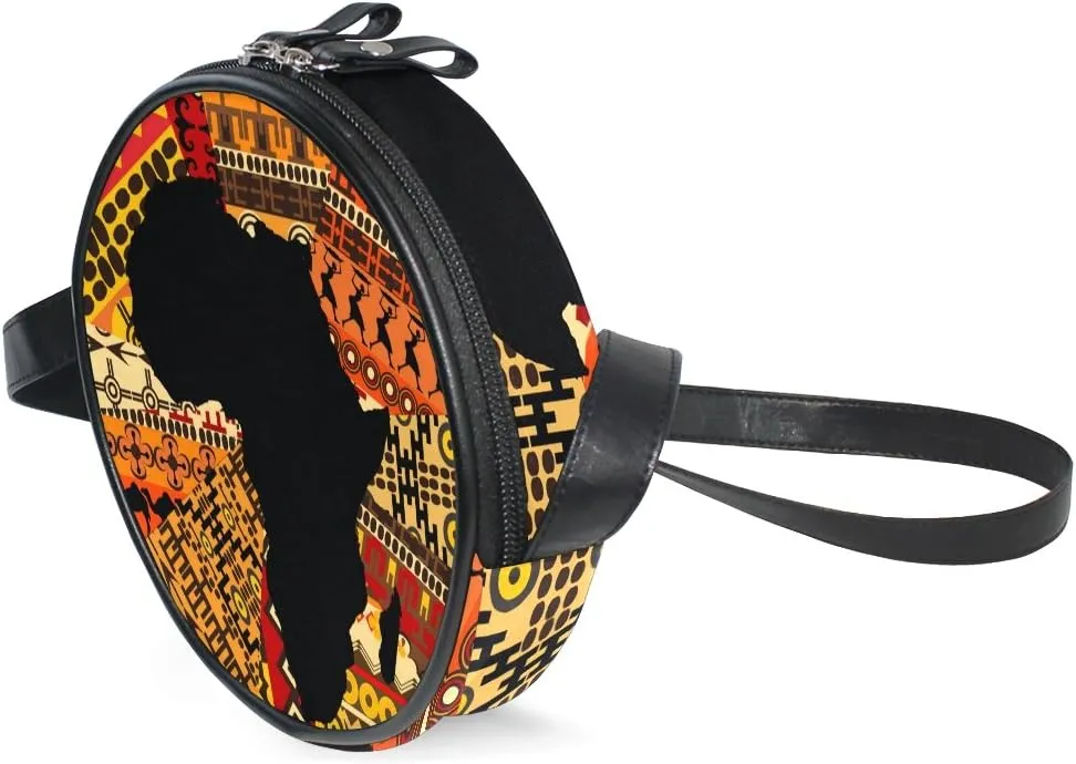ALAZA Art Paris Eiffel Tower Painting Round Crossbody Bag Canvas Messenger Purse
