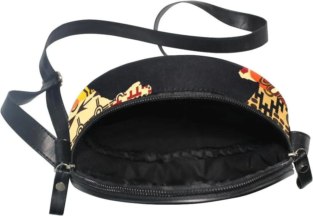 ALAZA Art Paris Eiffel Tower Painting Round Crossbody Bag Canvas Messenger Purse