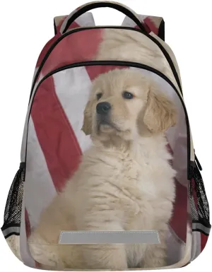 ALAZA Golden Retriever Puppy Backpacks Travel Laptop Daypack School Book Bag for Men Women Teens Kids