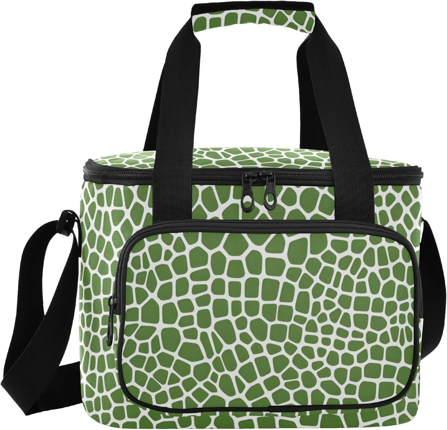 ALAZA Large Lunch Bag Insulated Cooler Bag Soft Lunch Box Lizard Skin Green Waterproof Leakproof Beach Travel Picnic Portable