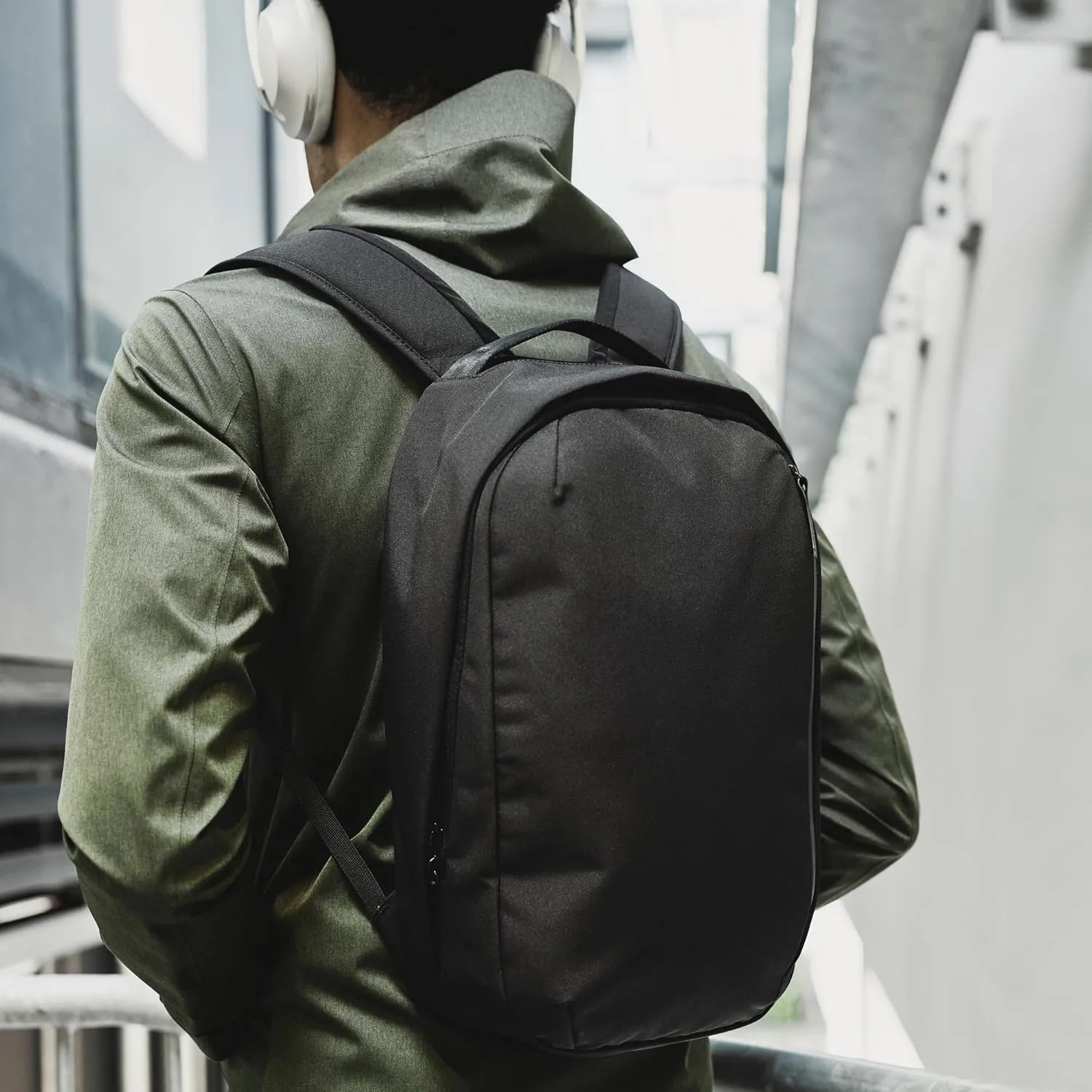 ALPAKA Metro Backpack -12L Fits a Thin 14" Laptop Small Backpack, Soft Touch Fleece Lined Laptop Sleeve, Wide Opening Main Zippered Compartment, Weather Resistant Fabric. Black Axoflux 300D