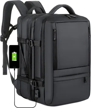 ALTOS OFFICE AND HOME. Expandable & Carry on Backpack, Extra Large 45L Airline Approved TSA, Synthetic Leather, Multiple Compartments, For Laptops up to 17", Water and scratch resistant, Comfortable