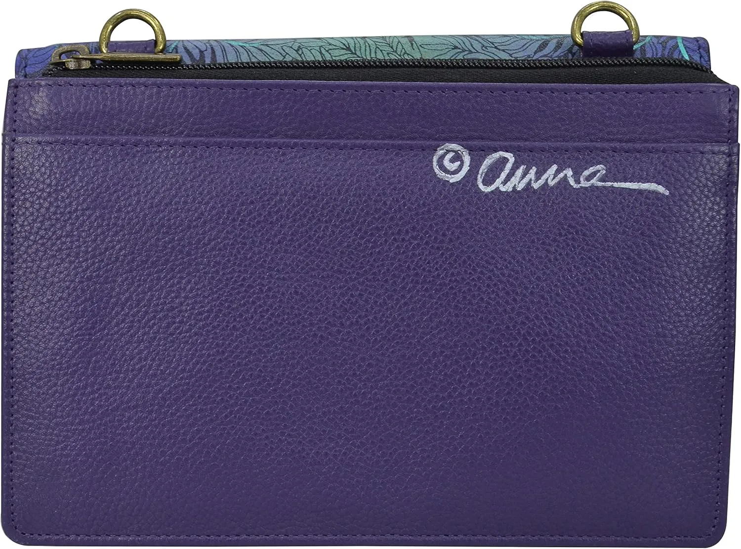 Anna by Anuschka Women's Hand-Painted Genuine Leather 4-In-1 Organizer Crossbody/Belt Bag/Clutch/Wristlet