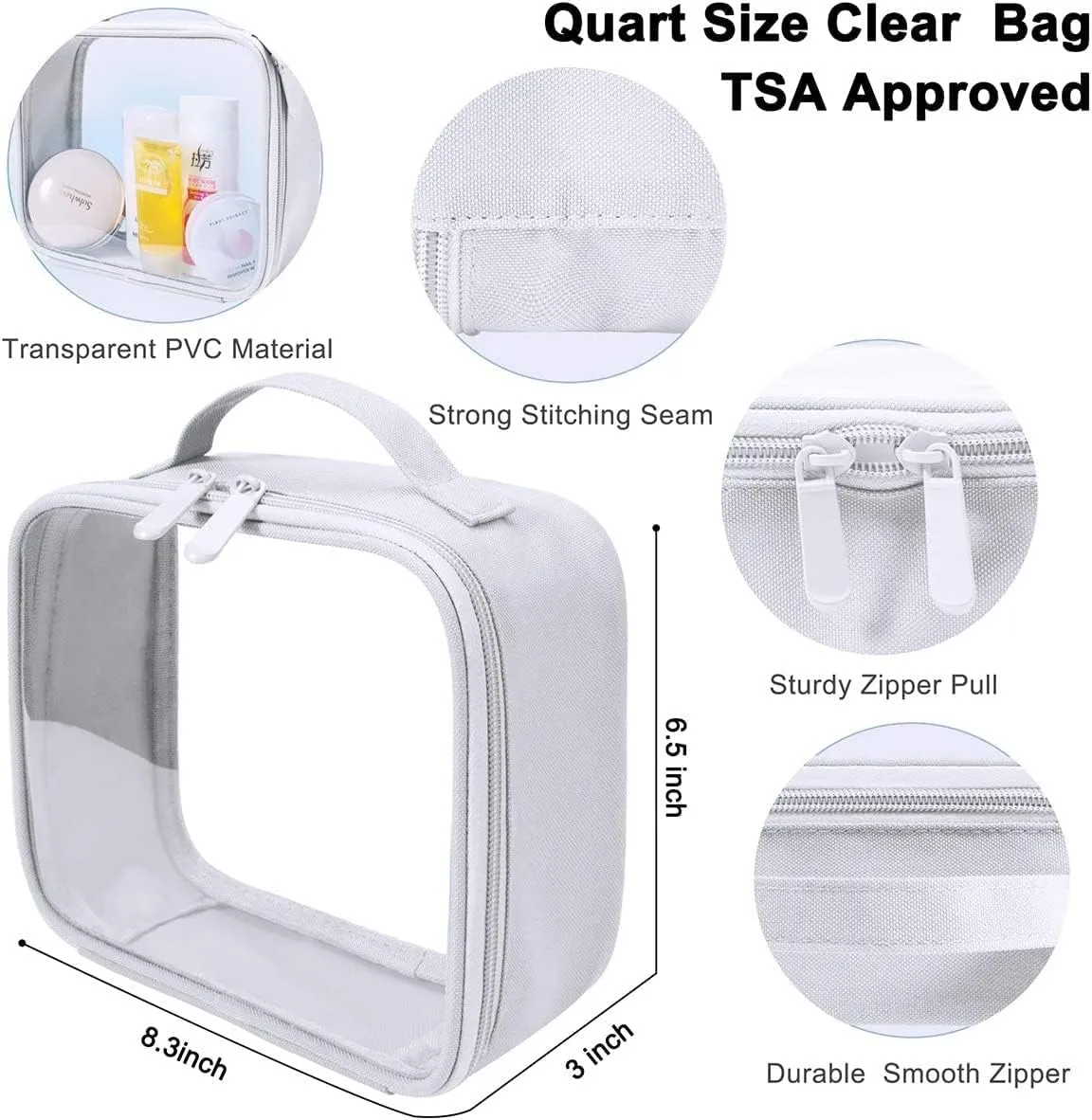 ANRUI TSA Approved Toiletry Bag,Clear Travel Bag