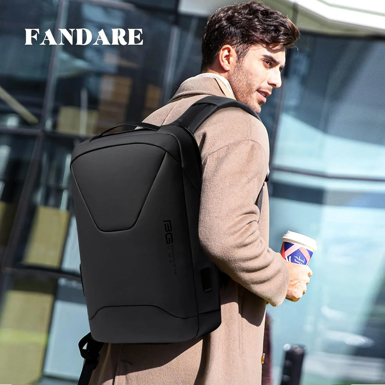 Anti-Theft Backpack Business Daypacks fits 15.6 Inch Laptop Travel Large Backpack with USB Charging Port Waterproof Computer Bag Bookbag for Women Men Notebook Black
