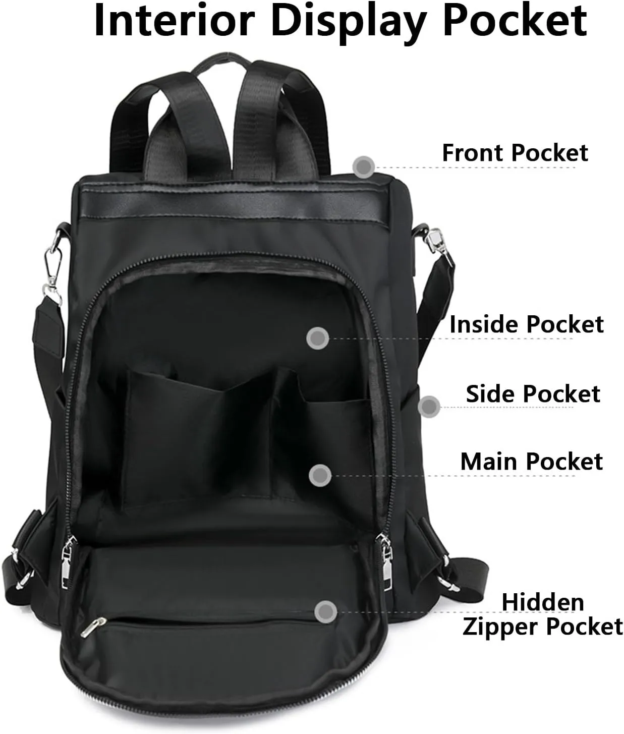 Anti Theft Backpack for Women, Large Capacity Leisure Shoulder Bag, Antitheft Backpack Crossbody Lightweight Travel (Brown)