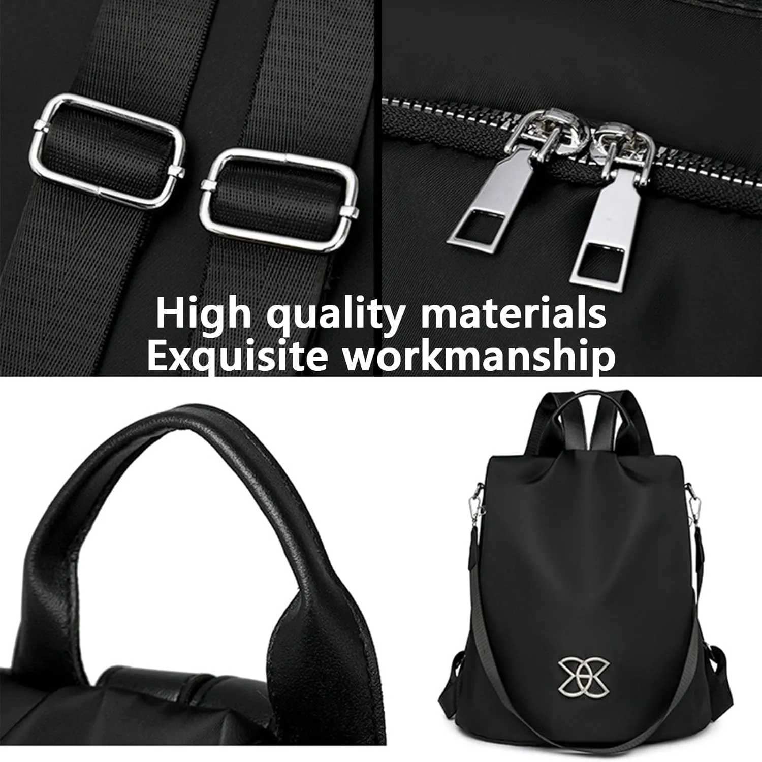 Anti Theft Backpack for Women, Large Capacity Leisure Shoulder Bag, Antitheft Backpack Crossbody Lightweight Travel (Brown)