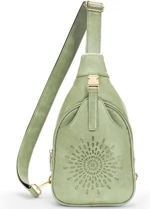 APHISON Small Sling Bag Cell Phone Purse Vegan Leather Fanny Crossbody Bag for Women Trendy Chest Backpack Adjustable Strap